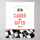Rode Race Auto Verjaardagsfeestje Kaarten en cadea Poster (Voorkant)