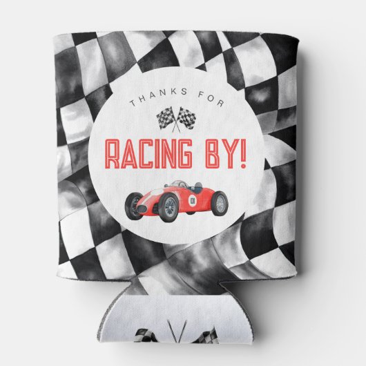 Rode Race Auto Verjaardagsfeestje Koelbox Favor Blikjeskoeler (Achterkant)