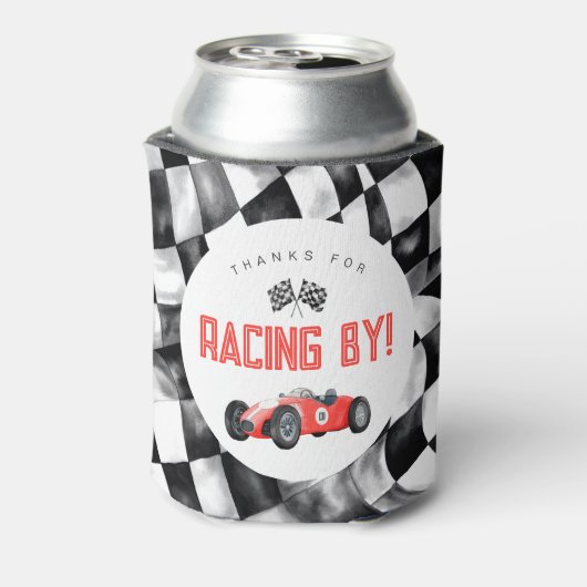 Rode Race Auto Verjaardagsfeestje Koelbox Favor Blikjeskoeler (Blikje Achterkant)
