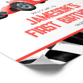Rode Race Auto Verjaardagsfeestje Welkomstbord Poster (Hoek)