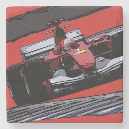 RODE RACE CAR - PASSIE STENEN ONDERZETTER (Voorkant)