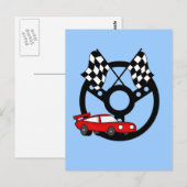 Rode Race Car Tshirts en Gifts Briefkaart (Voorkant / Achterkant)