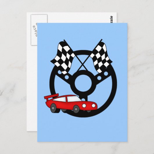 Rode Race Car Tshirts en Gifts Briefkaart (Voorkant / Achterkant)
