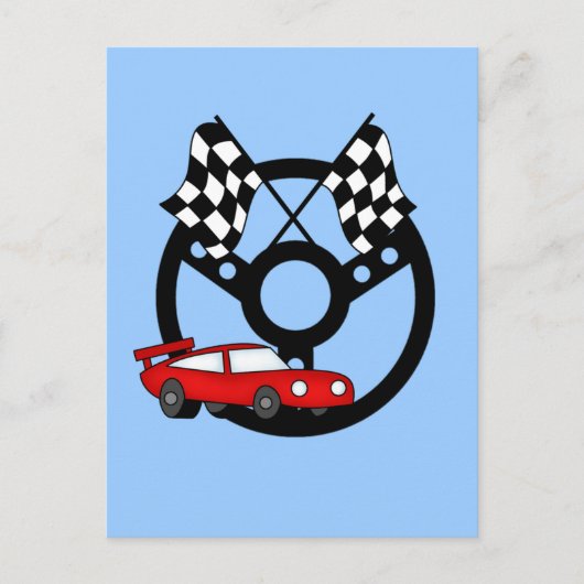 Rode Race Car Tshirts en Gifts Briefkaart (Voorkant)