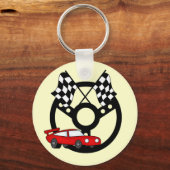 Rode Race Car Tshirts en Gifts Sleutelhanger (Voorkant)