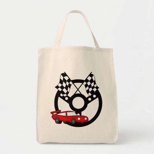 Rode Race Car Tshirts en Gifts Tote Bag (Voorkant)