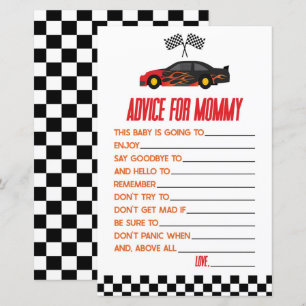 Rode raceauto advies baby shower spel activiteit