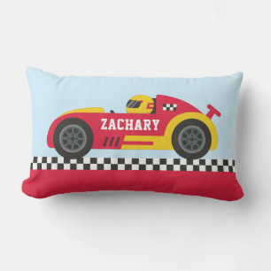 Rode raceauto coureur jongenskamer decor kussen