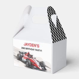 Rode raceauto feestgoedgevingendoos voor jongens bedankdoosjes