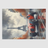 Rode raceauto in Parijs Decoupage Tissuepapier (Voorkant)