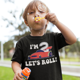 Rode raceauto jongens T-shirt voor 2e verjaardag