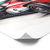 Rode raceauto jongens verjaardag welkomstposter poster (Hoek)