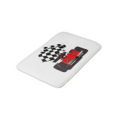 Rode raceauto met geblokte vlag badmat (Gekanteld)