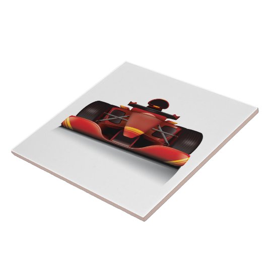 Rode Raceauto Tegeltje (Zijkant)