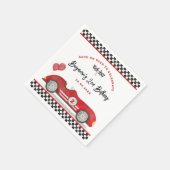  rode raceauto twee snelle jongen 2e verjaardag servet (Hoek)