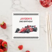 Rode raceauto verjaardagsfeest servetten voor jong (Insitu)