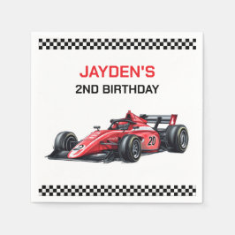 Rode raceauto verjaardagsfeest servetten voor jong