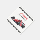 Rode raceauto verjaardagsfeest servetten voor jong (Hoek)