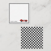 Rode racekaart jongens kids gepersonaliseerd notitiekaartje (Voorkant / Achterkant)