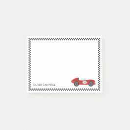 Rode racekaart jongens kids gepersonaliseerd post-it® notes