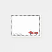 Rode racekaart jongens kinder gepersonaliseerd post-it® notes (Voorkant)
