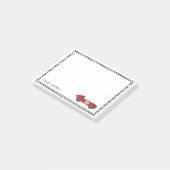 Rode racekaart jongens kinderen gepersonaliseerd post-it® notes (Schuin)