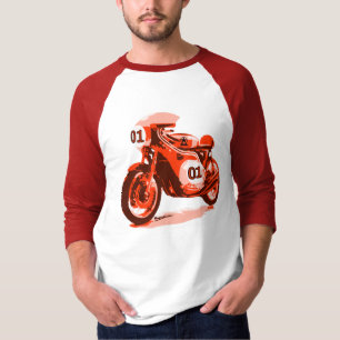 Rode  racemotorfiets t-shirt