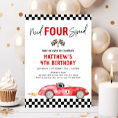 Rode racewagen moet vier versnellingen vierde verj kaart