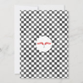 Rode Racing Auto Ballonnen Olifant 1e Verjaardag Kaart (Achterkant)