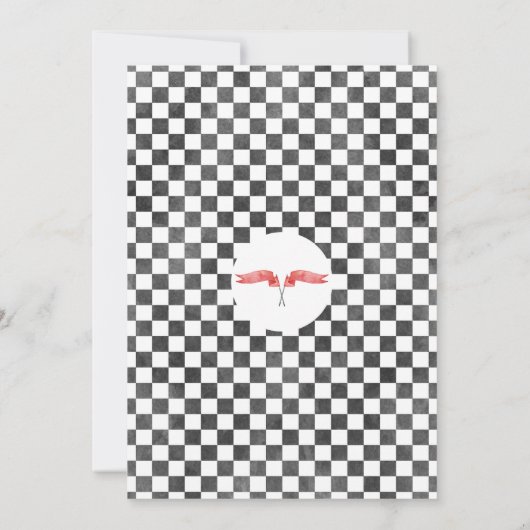 Rode Racing Auto Ballonnen Olifant 1e Verjaardag Kaart (Achterkant)