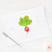 Rode radijs ronde sticker (Envelop)