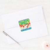 Rode radijs Tuingroenten Daisy Bloemen Vierkante Sticker (Envelop)