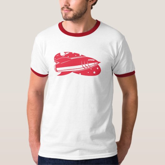 rode raketretro 2 t-shirt (Voorkant)