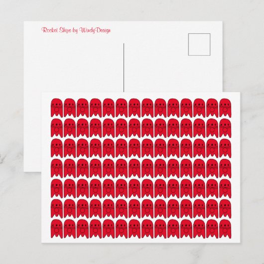 Rode raketschepen briefkaart (Voorkant / Achterkant)