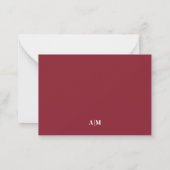 Rode Rand Minimalistische Naam Monogram Notitiekaartje (Achterkant)