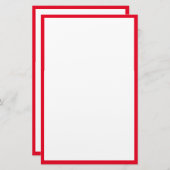Rode Rand Randen Wit Blank Classy Custom Trendy Briefpapier (Voorkant / Achterkant)