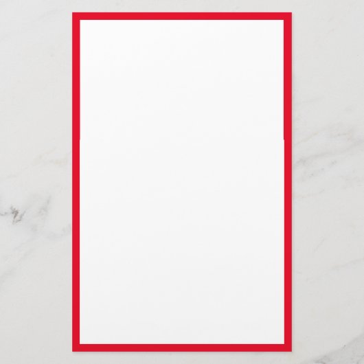 Rode Rand Randen Wit Blank Classy Custom Trendy Briefpapier (Achterkant)