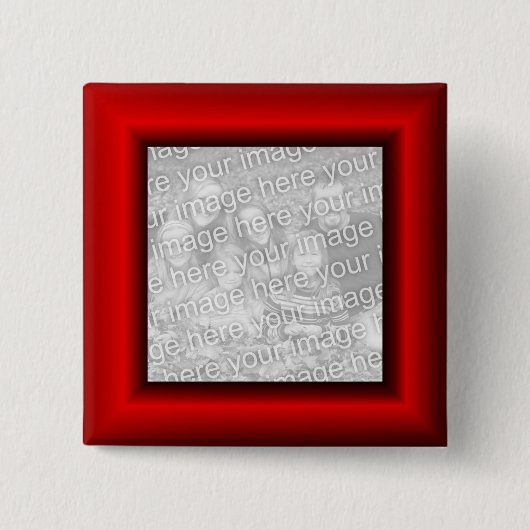 Rode rand vierkante button 5,1 cm (Voorkant)