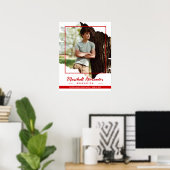 Rode Rande Abstract Gescheurde Foto Afstuderen Poster (Thuiskantoor)