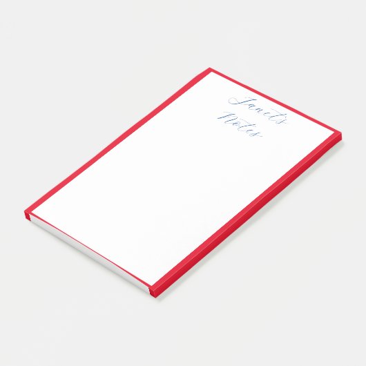 Rode randen monogrammen Naam Aangepast Post-it® Notes (Schuin)