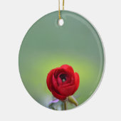 Rode Ranunculus Bloem Keramisch Ornament (Links)