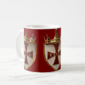 Rode RayEl Crest koffiemok (Voorkant links)