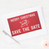 Rode Rechthoek Save The Date Kerststickers Rechthoekige Sticker (Envelop)