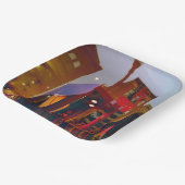 Rode reflecties op de straat van Philadelphia Papieren Bordje (Gebogen)