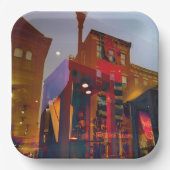 Rode reflecties op de straat van Philadelphia Papieren Bordje (Voorkant)