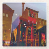 Rode Reflecties op de straten van Philadelphia Glazen Onderzetter (Voorkant)