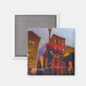 Rode reflecties op de straten van Philadelphia Magneet (Voorkant / Achterkant)