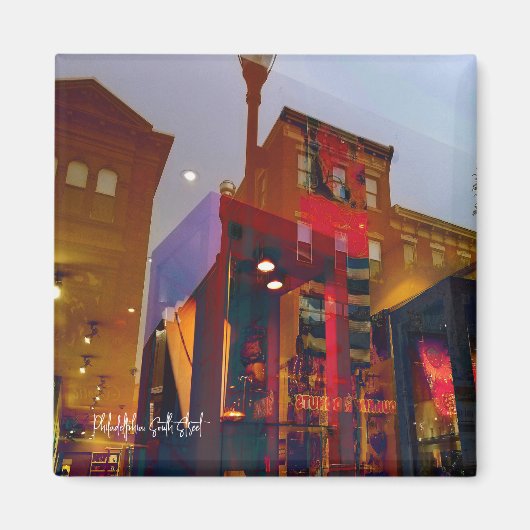 Rode reflecties op de straten van Philadelphia Magneet (Voorkant)