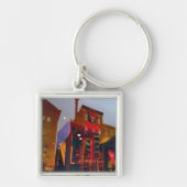 Rode reflecties op de straten van Philadelphia Sleutelhanger (Voorkant)
