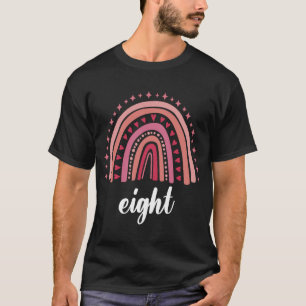 Rode regenboog acht jaar oud 8 dagen 8e verjaardag t-shirt